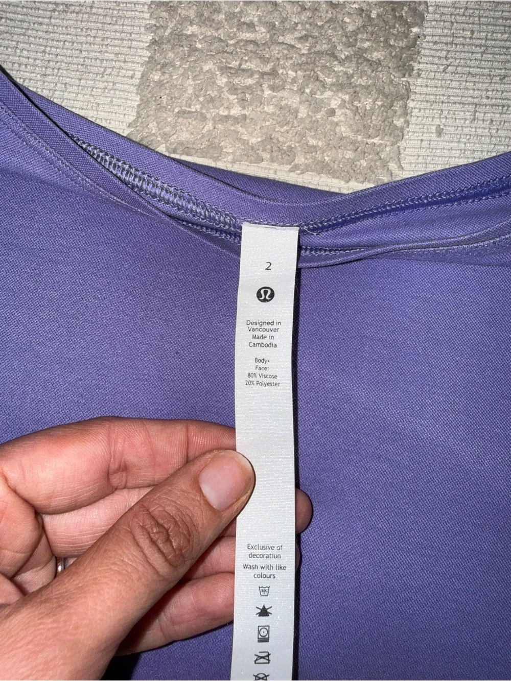 NWOT Lululemon Back in Action Long-Sleeve Shirt *Pique Dark Lavender size 2